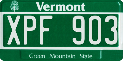 VT license plate XPF903