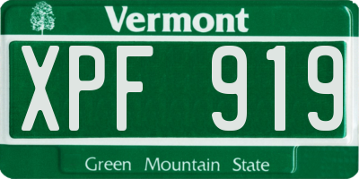 VT license plate XPF919