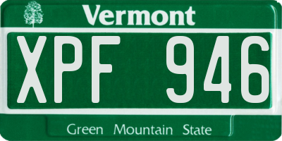 VT license plate XPF946