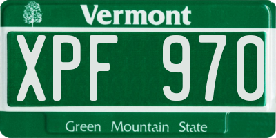 VT license plate XPF970