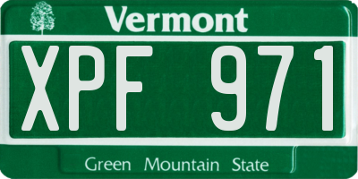 VT license plate XPF971