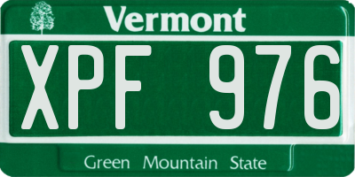 VT license plate XPF976