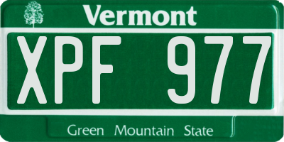 VT license plate XPF977