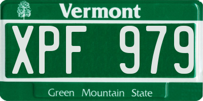 VT license plate XPF979