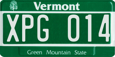 VT license plate XPG014