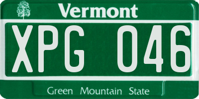 VT license plate XPG046