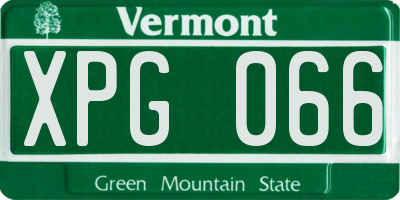 VT license plate XPG066