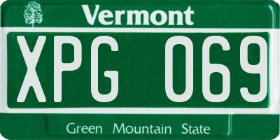 VT license plate XPG069