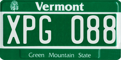 VT license plate XPG088