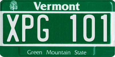 VT license plate XPG101