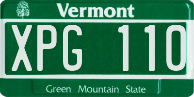 VT license plate XPG110
