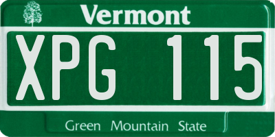 VT license plate XPG115