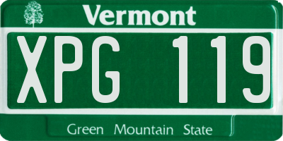 VT license plate XPG119