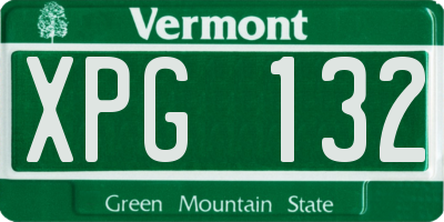 VT license plate XPG132