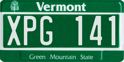 VT license plate XPG141