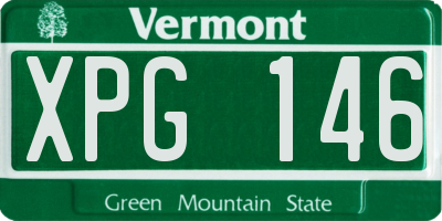 VT license plate XPG146
