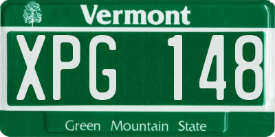 VT license plate XPG148