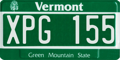 VT license plate XPG155
