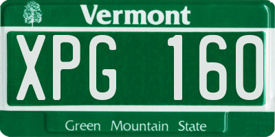 VT license plate XPG160