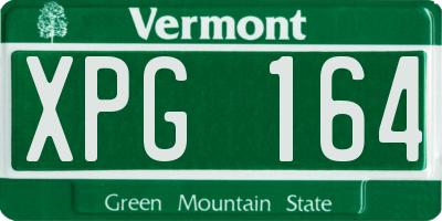 VT license plate XPG164