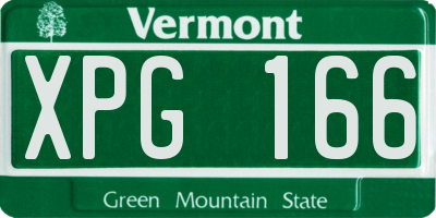 VT license plate XPG166