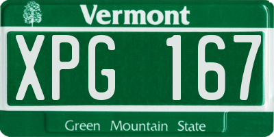 VT license plate XPG167