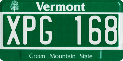 VT license plate XPG168