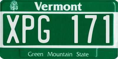 VT license plate XPG171