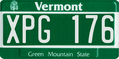 VT license plate XPG176