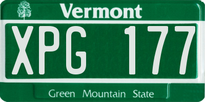 VT license plate XPG177