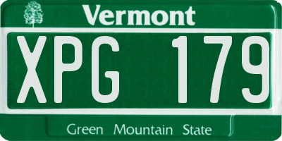 VT license plate XPG179