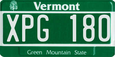 VT license plate XPG180