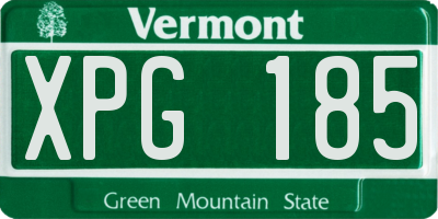 VT license plate XPG185