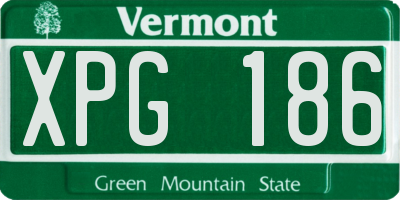 VT license plate XPG186