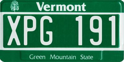 VT license plate XPG191