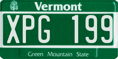 VT license plate XPG199