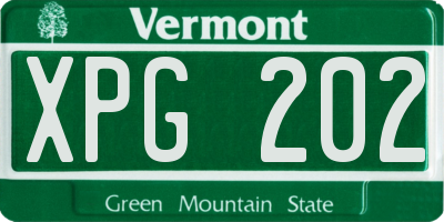 VT license plate XPG202