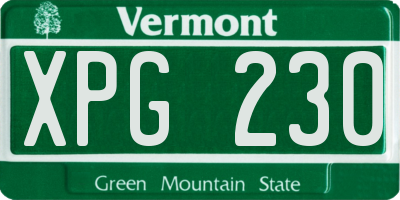 VT license plate XPG230