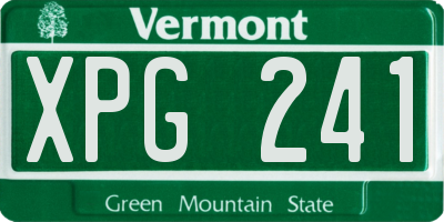 VT license plate XPG241