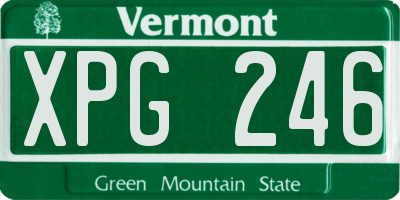 VT license plate XPG246