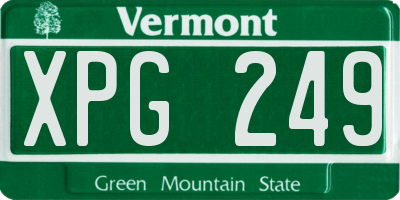 VT license plate XPG249