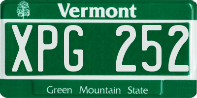 VT license plate XPG252