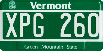 VT license plate XPG260