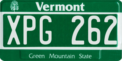 VT license plate XPG262
