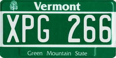 VT license plate XPG266