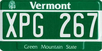 VT license plate XPG267