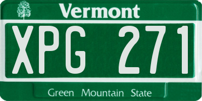 VT license plate XPG271