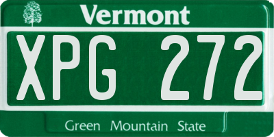 VT license plate XPG272