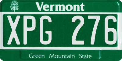 VT license plate XPG276