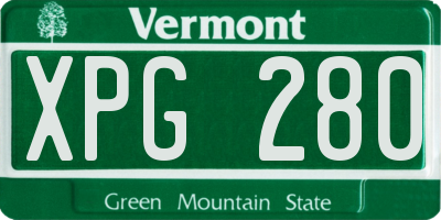 VT license plate XPG280